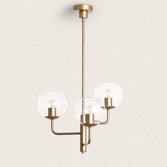 Suspension LED Tribubble 60W IP20, Doré, Installation Facile
