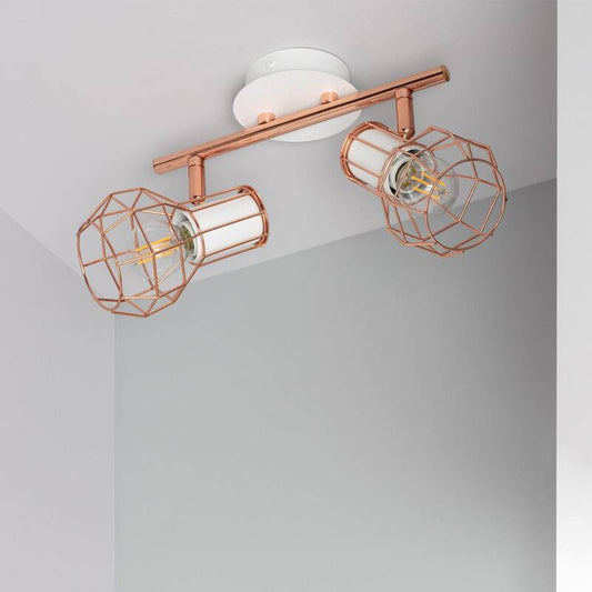 Plafonnier Orientable 2 Spots en Aluminium, IP20, 20W, Intérieur