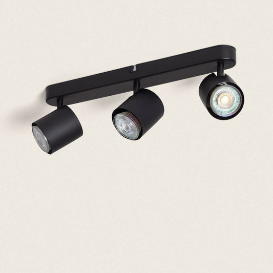 Plafonnier LED Métal Edesta 35W IP20 Noir 3 Points Lumineux