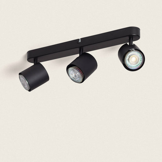 Plafonnier LED Métal Edesta 35W IP20 Noir 3 Points Lumineux