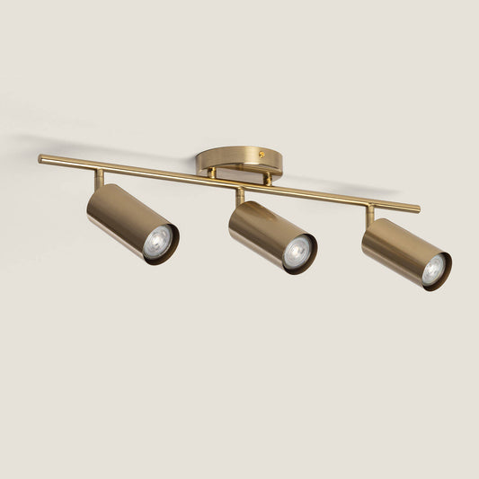 Plafonnier LED 3 Spots Métal Doré 12W IP20