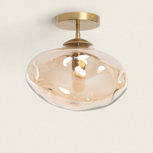 Plafonnier LED Métal et Verre, E27, IP20, Installation en saillie