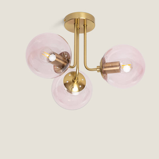Plafonnier LED 3 Spots en Métal et Verre, 20W, IP20, Installation en Saillie