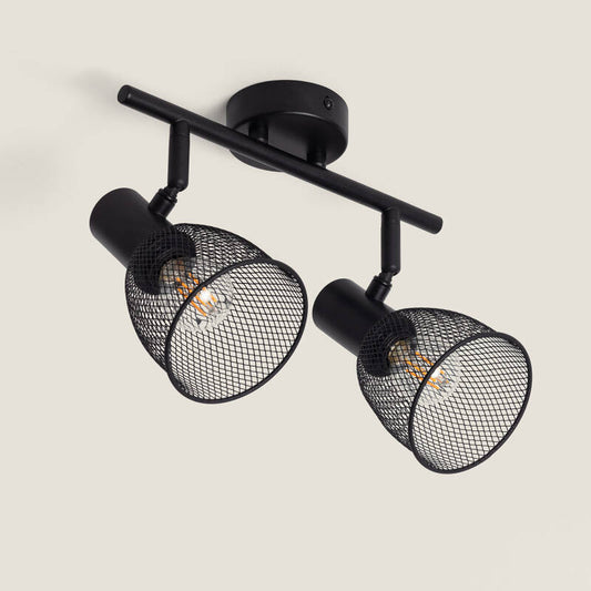 Plafonnier LED Orientable Grid 2 Spots, IP20, 20W, Noir