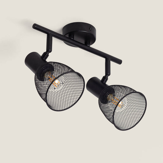 Plafonnier LED Orientable Grid 2 Spots, IP20, 20W, Noir