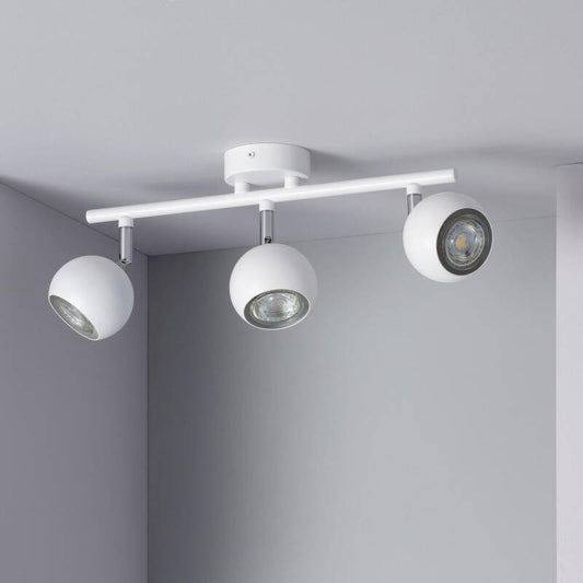 Plafonnier Orientable Aluminium 3 Spots GU10, IP20, 12W