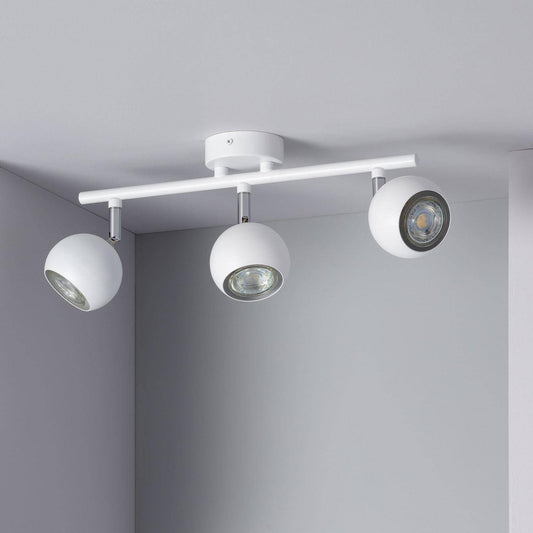 Plafonnier Orientable Aluminium 3 Spots GU10, IP20, 12W