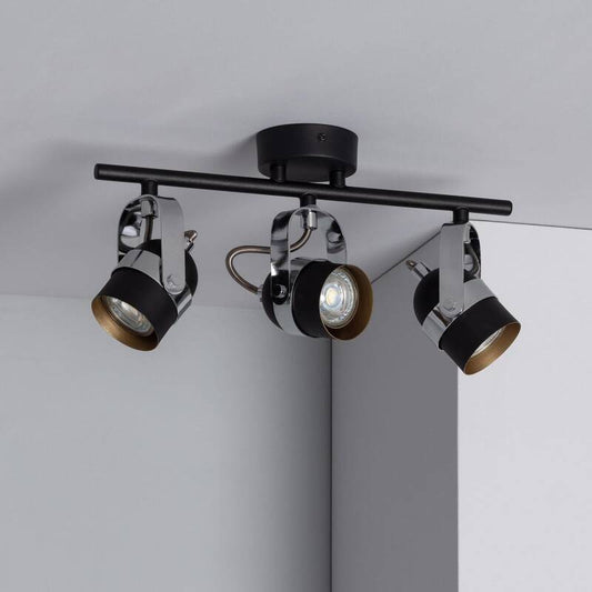 Plafonnier LED Orientable 3 Spots 12W IP20 Noir