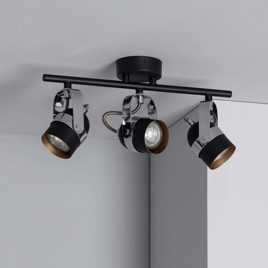 Plafonnier LED Orientable 3 Spots 12W IP20 Noir