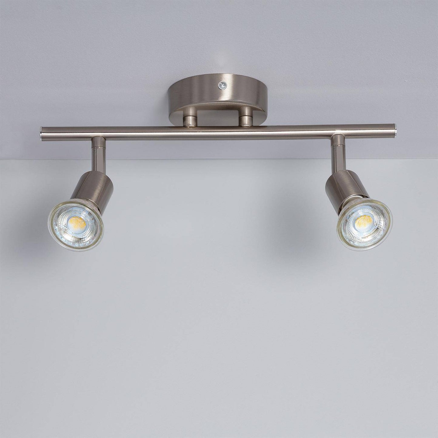 Plafonnier LED Orientable 2 Spots 10W IP20 Aluminium Argenté