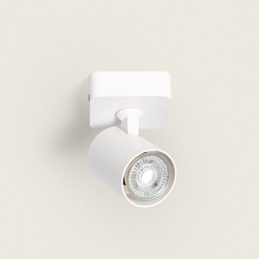 Plafonnier Orientable 1 Spot GU10, 40W, IP20, Aluminium Blanc