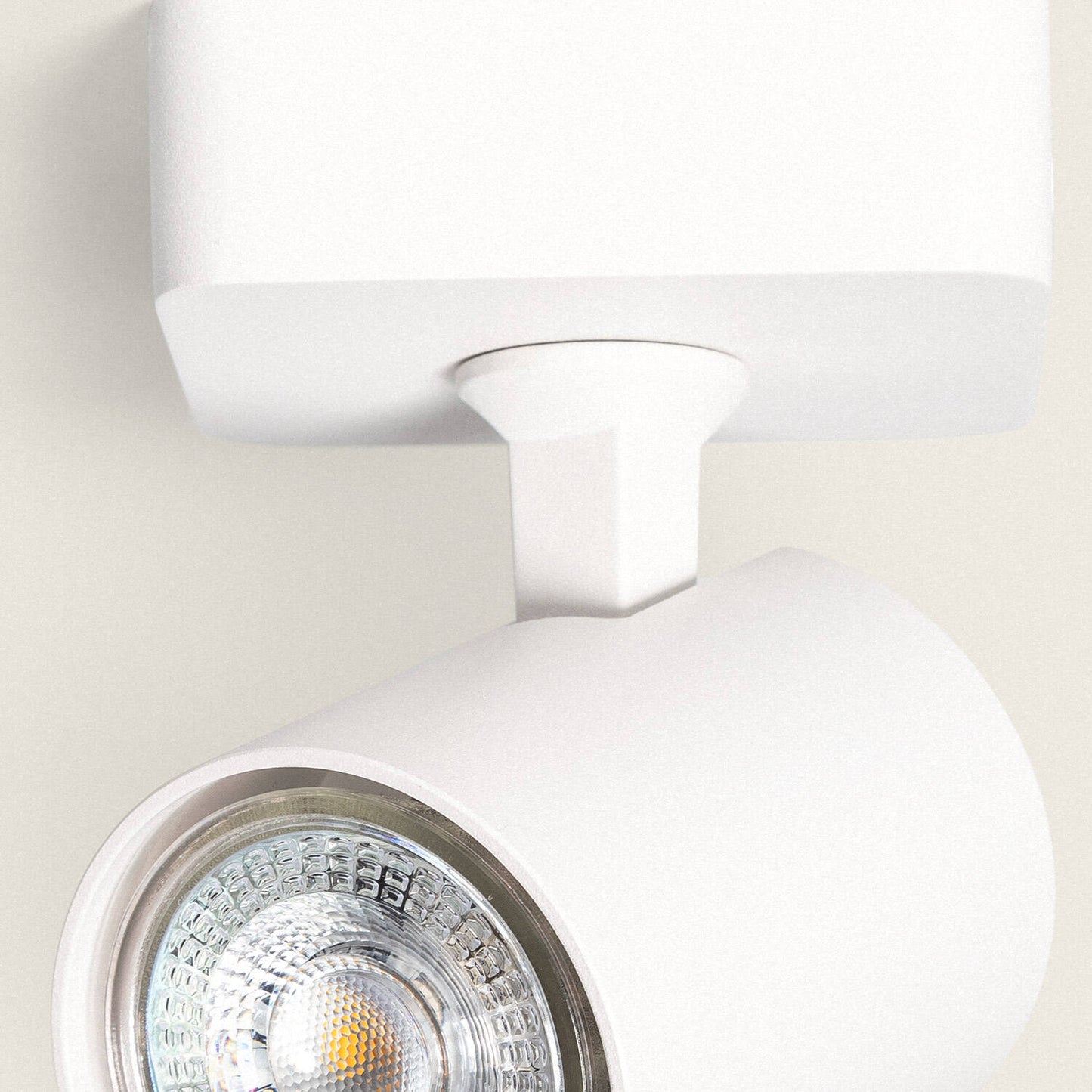 Plafonnier Orientable 1 Spot GU10, 40W, IP20, Aluminium Blanc