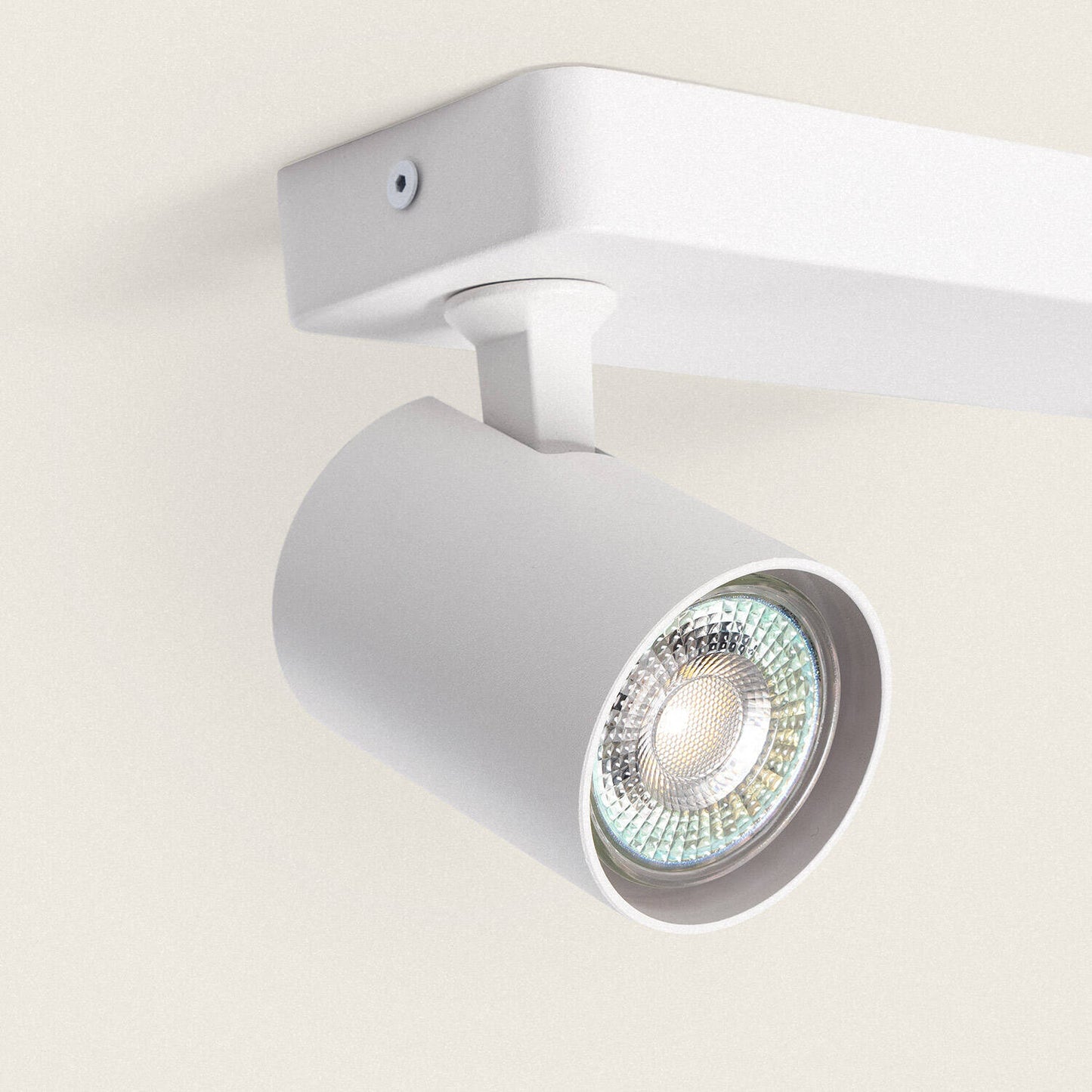 Plafonnier Orientable 2 Spots GU10, 40W, IP20, Aluminium Blanc
