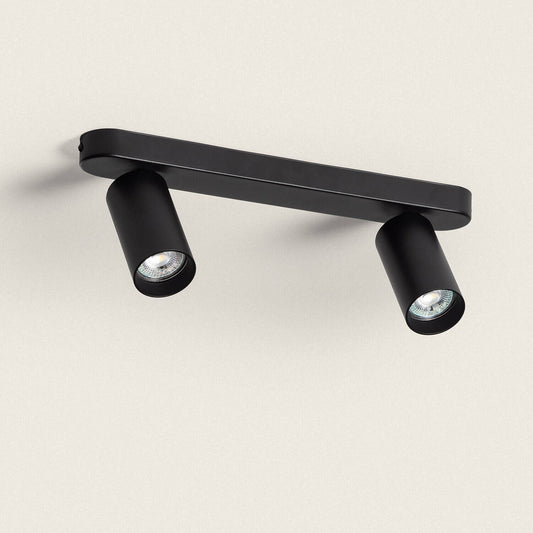 Plafonnier Orientable Emir 2 Spots, 40W, IP20, Aluminium Noir