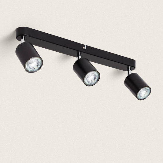 Plafonnier Orientable Métal 3 Spots GU10, IP20, 20W