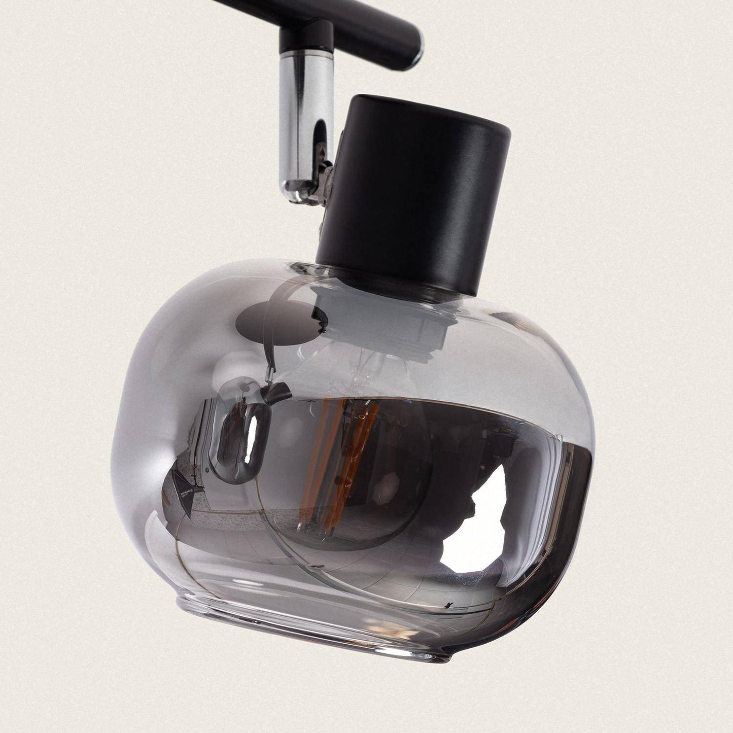 Plafonnier Orientable 2 Spots Métal et Verre, IP20, 20W, Intérieur