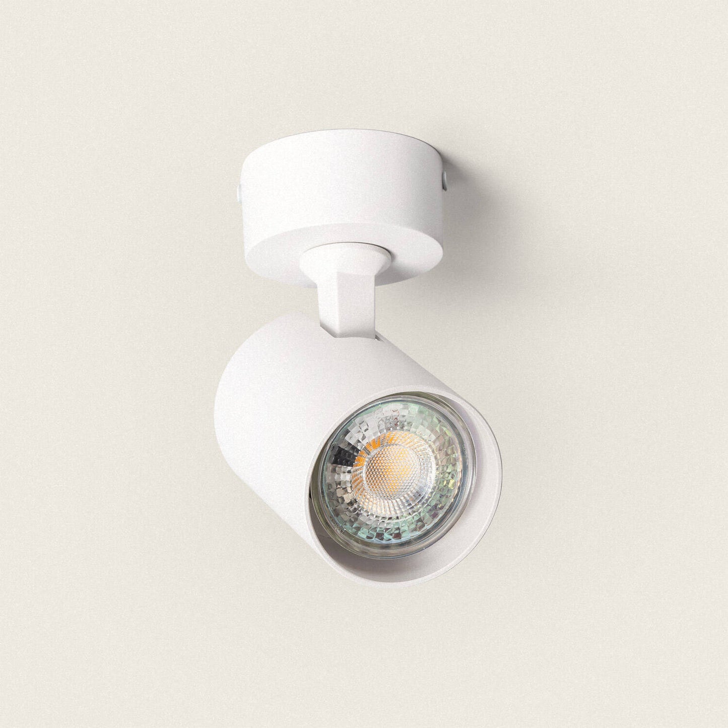 Plafonnier Orientable 1 Spot GU10, 40W, IP20, Aluminium Blanc