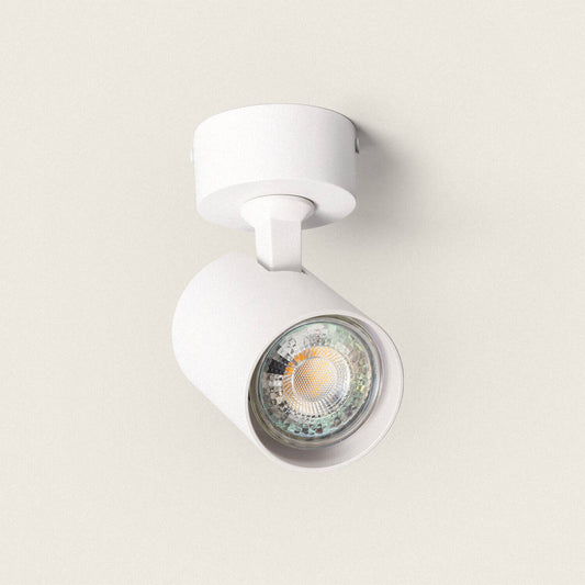 Plafonnier Orientable 1 Spot GU10, 40W, IP20, Aluminium Blanc