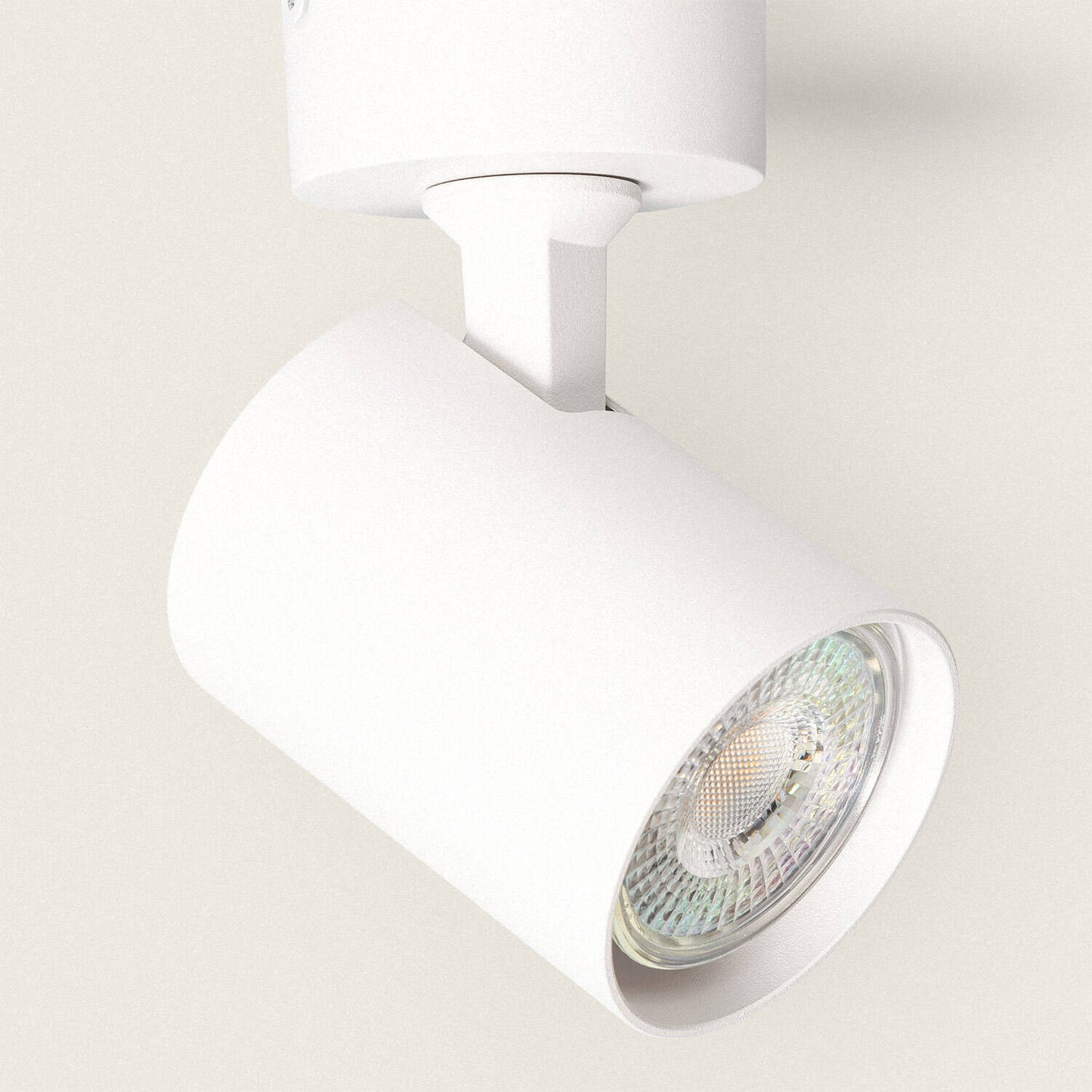 Plafonnier Orientable 1 Spot GU10, 40W, IP20, Aluminium Blanc