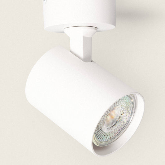 Plafonnier Orientable 1 Spot GU10, 40W, IP20, Aluminium Blanc