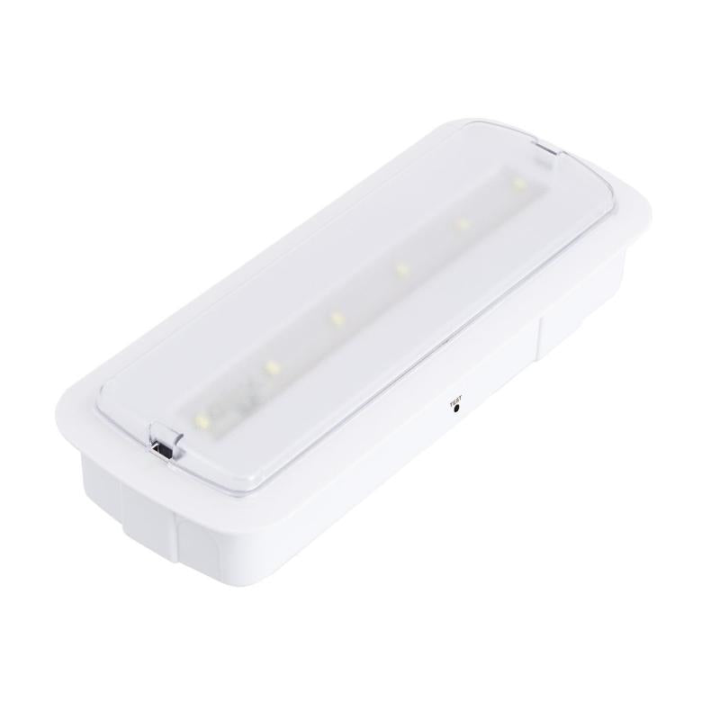 Balise de Secours LED 200lm, Installation Encastrée ou en Saillie, IP20, Autotest