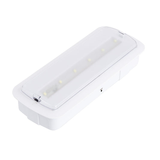 Balise de Secours LED 200lm, Installation Encastrée ou en Saillie, IP20, Autotest