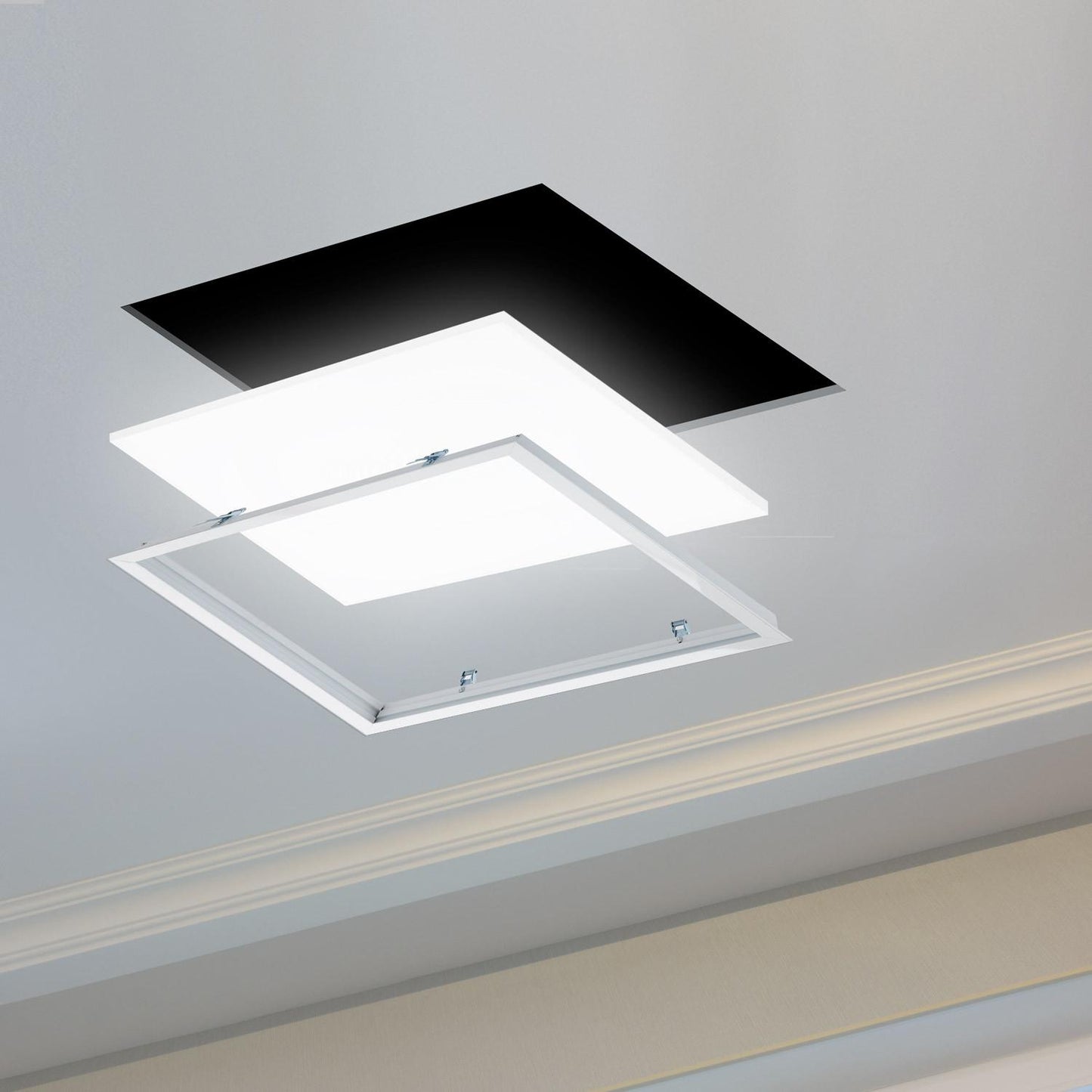 Cadre Encastré Aluminium pour Panneaux LED 60x60 cm IP20