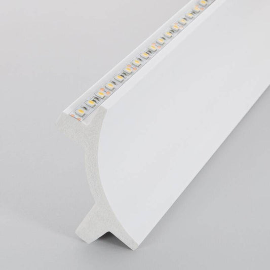Moulure Arc Design 2m pour Double Ruban LED, Installation en Saillie, Blanc