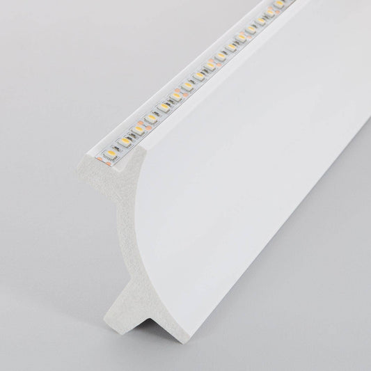 Moulure Arc Design 2m pour Double Ruban LED, Installation en Saillie, Blanc