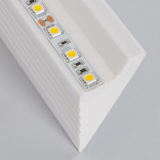 Moulure Diagonale 2m pour Ruban LED, Installation en Saillie, Intérieur