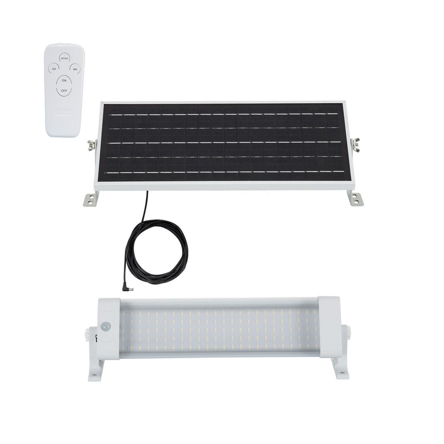 Réglette Solaire LED 44cm 10W IP65 Étanche avec Détecteur PIR