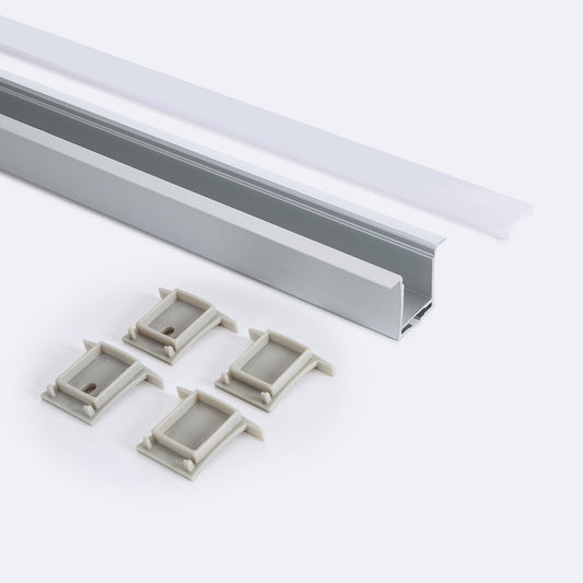 Profilé Aluminium Encastrable 2m pour Rubans LED, Installation Intérieure