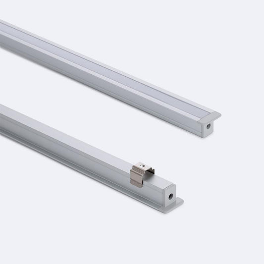 Profilé Aluminium Encastrable 2m pour Rubans LED, Capot Continu, jusqu'à 6mm