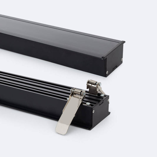 Profilé Architectural 2m pour Rubans LED, Encastré, Aluminium Noir