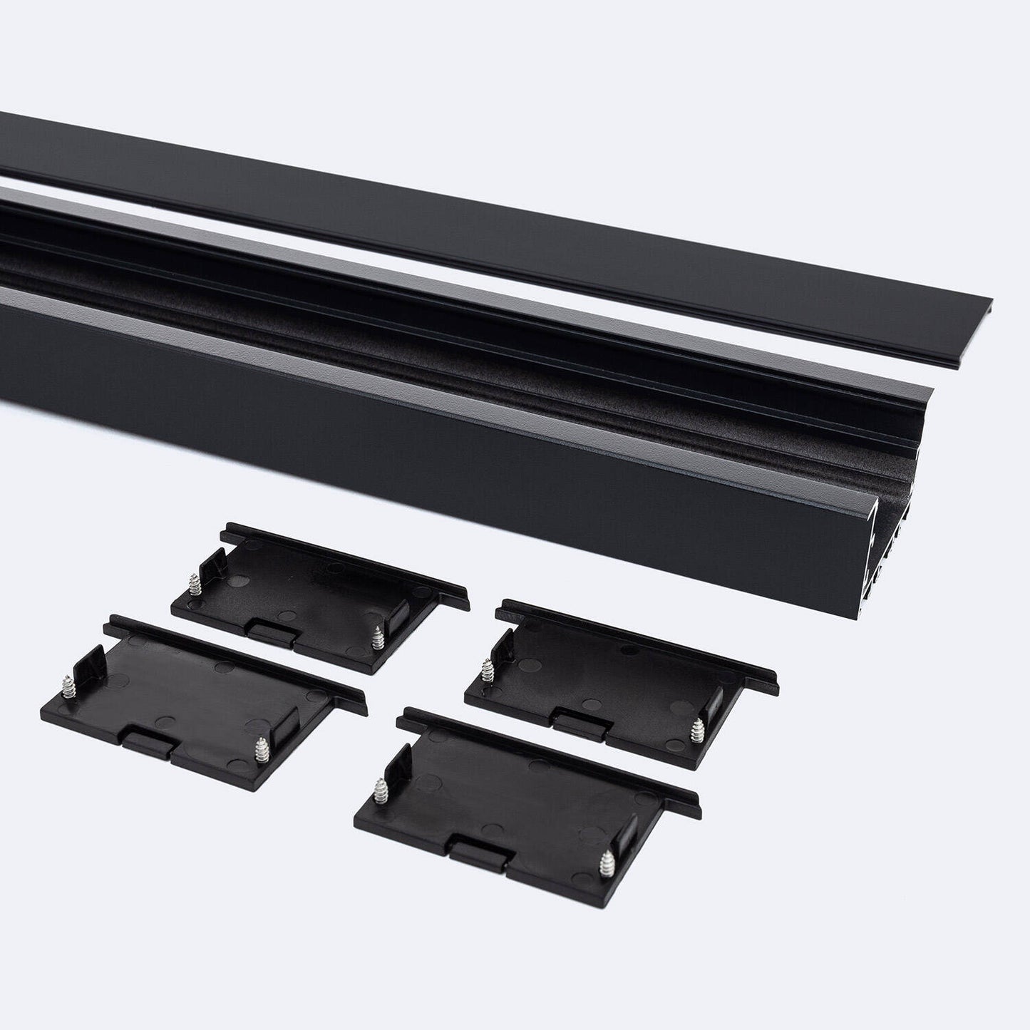 Profilé Architectural 2m pour Rubans LED, Encastré, Aluminium Noir