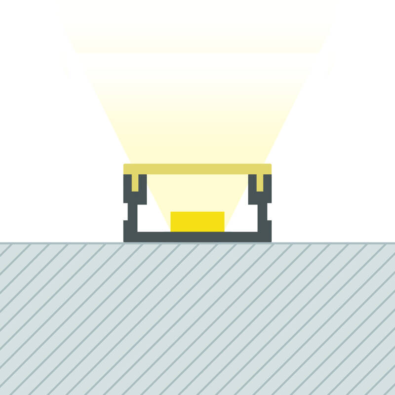 Profilé Aluminium en Saillie 2m pour Ruban LED 13 mm, Noir, Intérieur