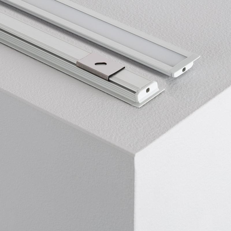 Profilé Aluminium Encastré 1m pour Rubans LED 10mm, Installation Intérieure