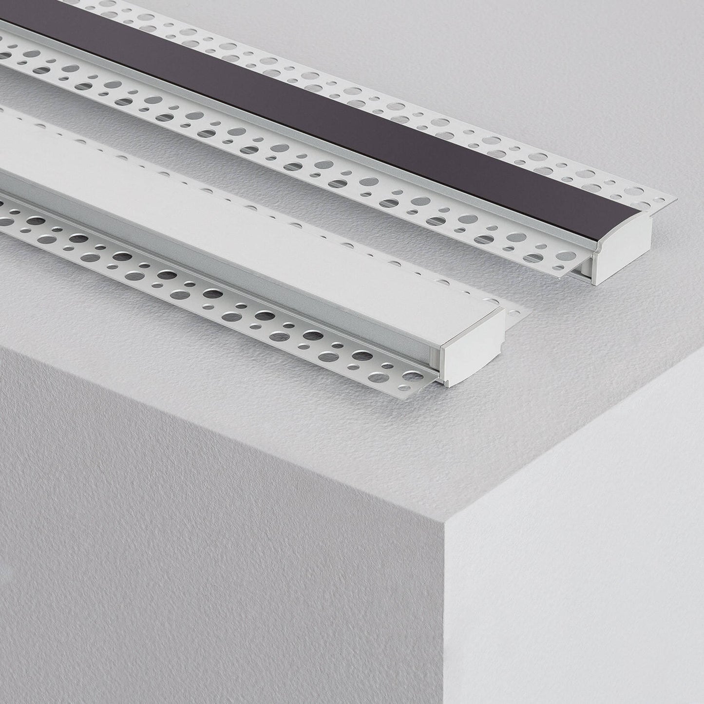 Profilé Aluminium 2m pour Ruban LED Double, Encastré, Extérieur et Intérieur