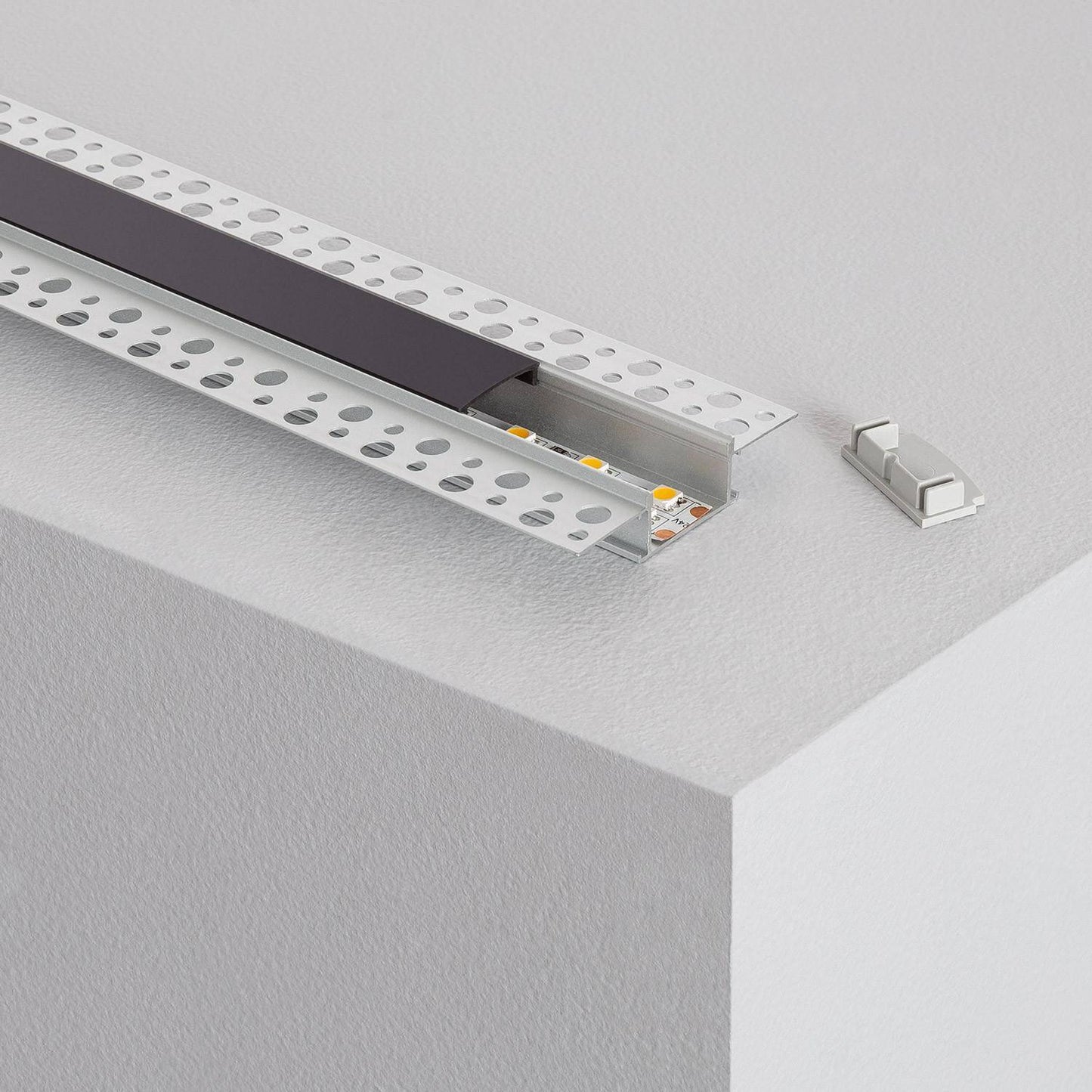 Profilé Aluminium 2m pour Ruban LED Double, Encastré, Extérieur et Intérieur