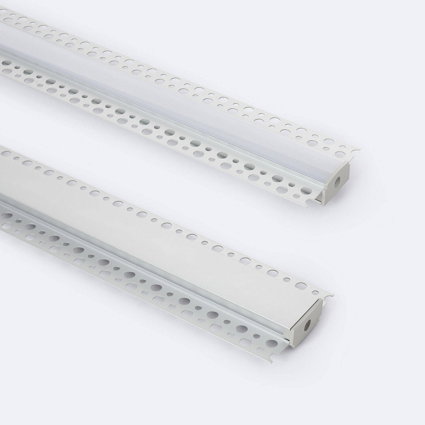 Profilé Aluminium 2m pour Ruban LED Double, Encastré, Extérieur et Intérieur