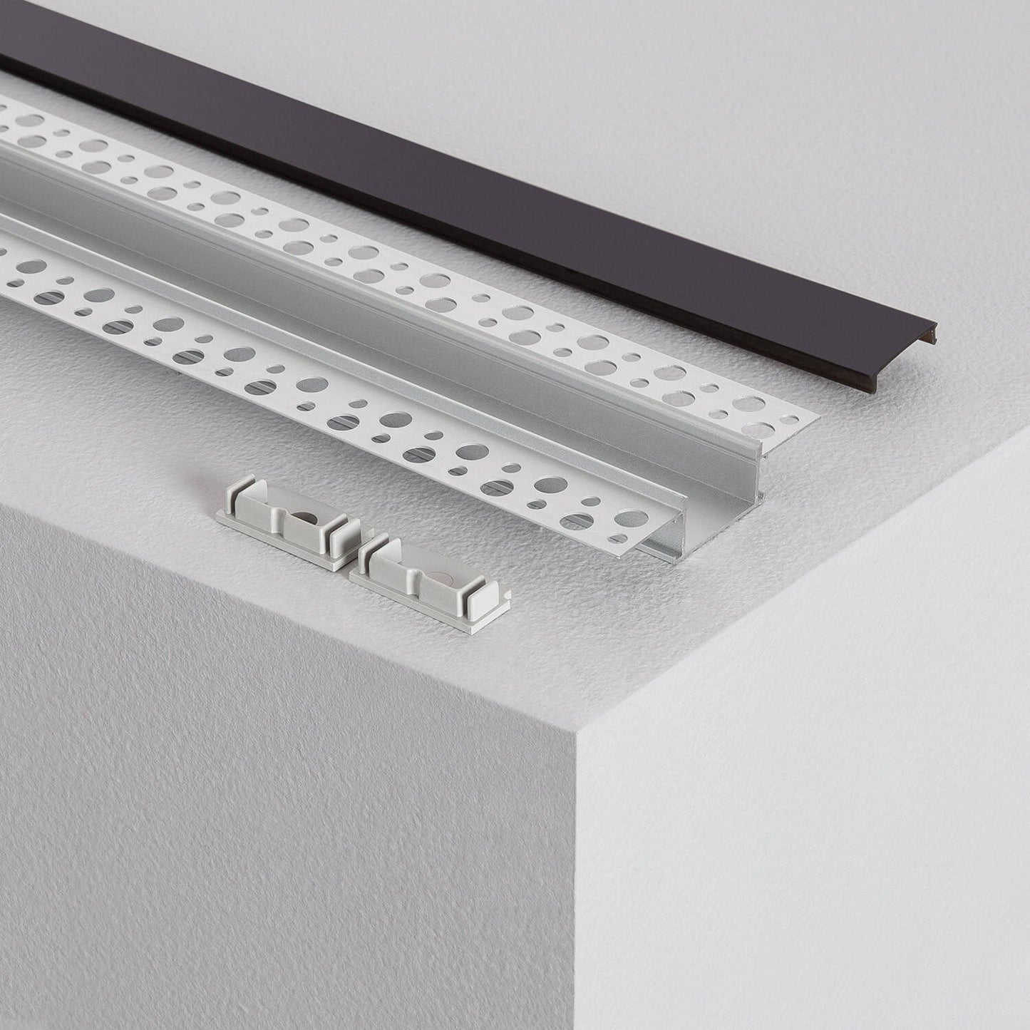 Profilé Aluminium 2m pour Ruban LED Double, Encastré, Extérieur et Intérieur