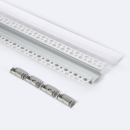Profilé Aluminium 2m pour Ruban LED Double, Encastré, Extérieur et Intérieur