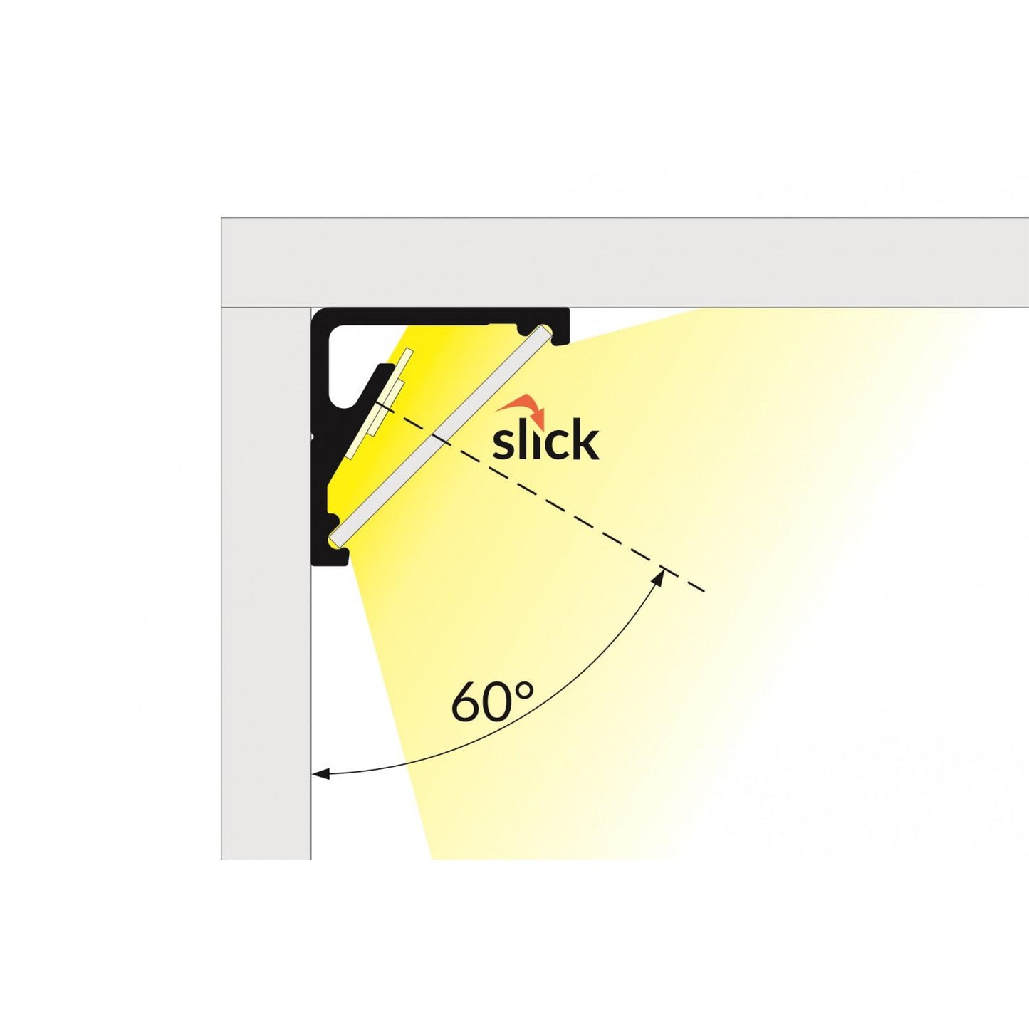 Profilé Aluminium Angle 1m pour Rubans LED jusqu'à 8mm, Installation En Saillie