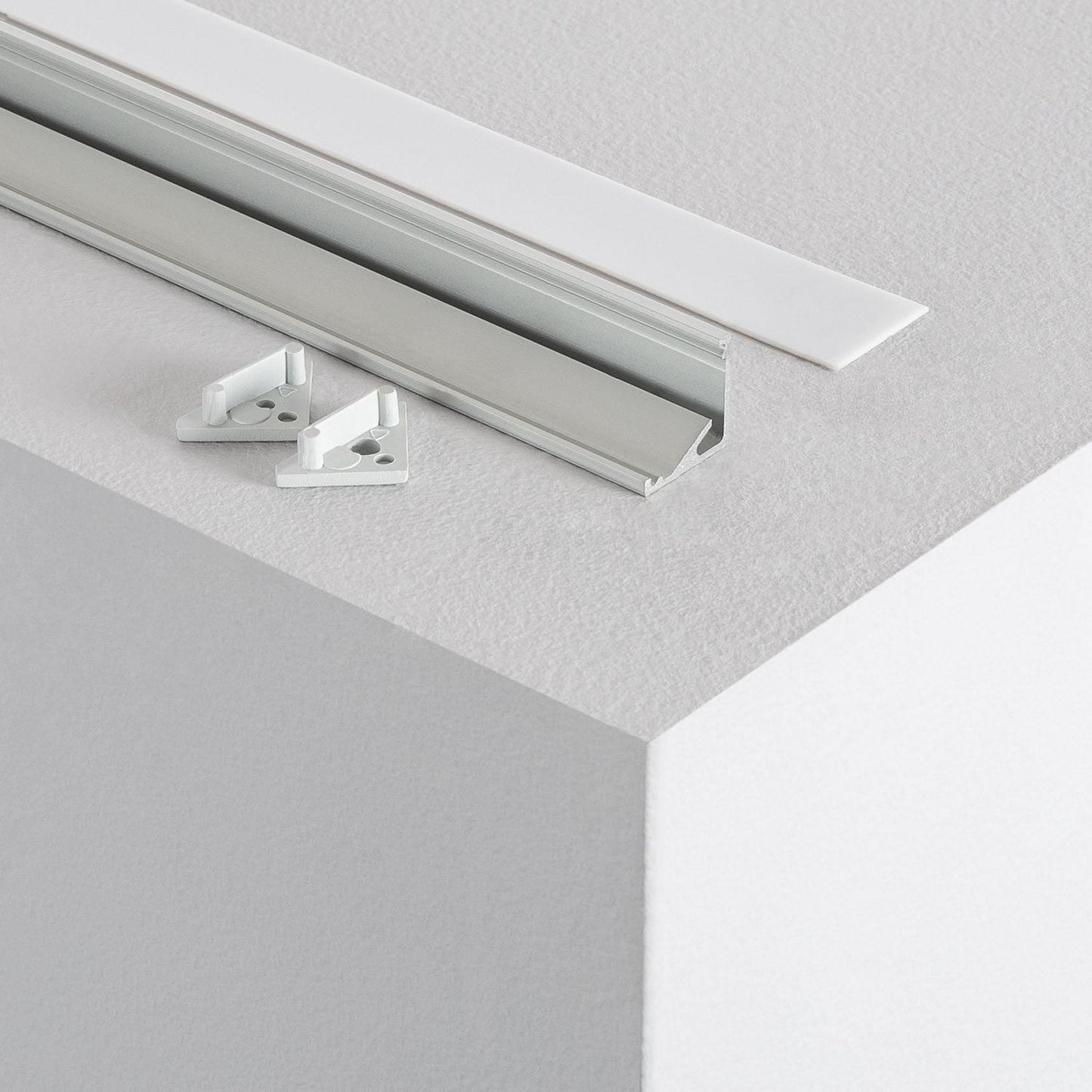 Profilé Aluminium Angle 1m pour Rubans LED jusqu'à 8mm, Installation En Saillie