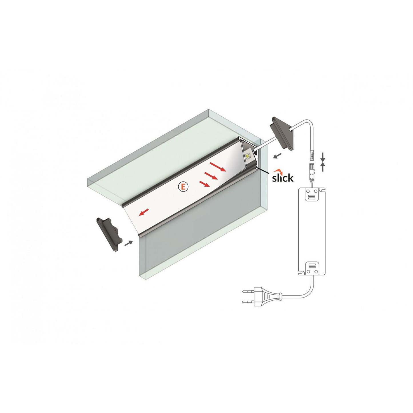 Profilé Aluminium Angle 1m pour Rubans LED jusqu'à 8mm, Installation En Saillie