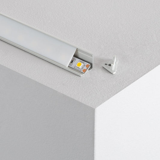 Profilé Aluminium Angle 1m pour Rubans LED jusqu'à 8mm, Installation En Saillie