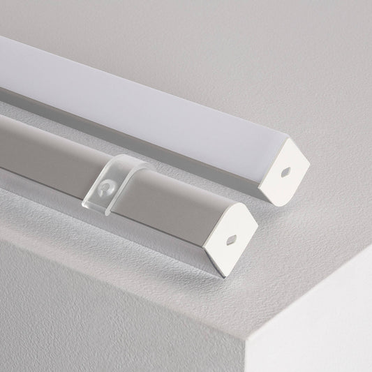 Profilé d'Angle Triangulaire Aluminium 2m pour Ruban LED 20mm
