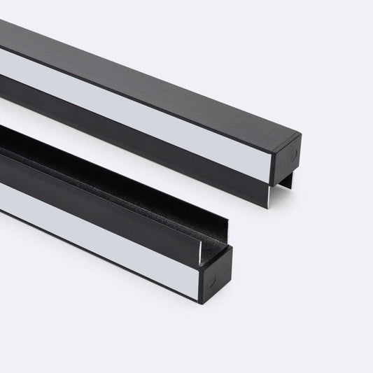 Profilé Aluminium Noir pour Ruban LED 12mm, Installation en Saillie