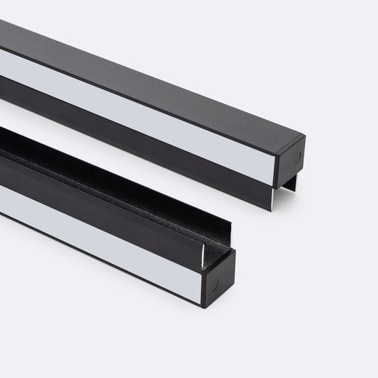 Profilé Aluminium Noir pour Ruban LED 12mm, Installation en Saillie