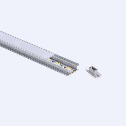 Profilé Aluminium au Sol 2m pour Ruban LED - Installation en Saillie